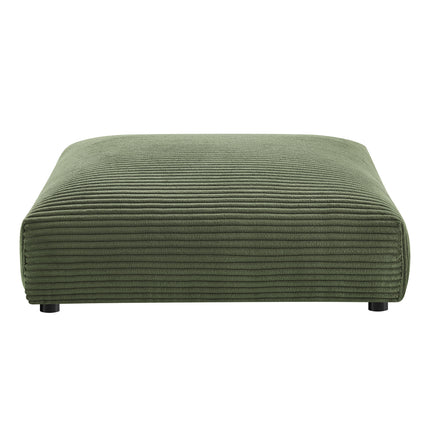 Modway EEI-7032 Solace 4-Piece Modular Corduroy Upholstered Sectional Sofa With Ottoman - Plaza Home Decor