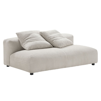 Modway EEI-7030 Solace Modular Corduroy Upholstered Armless Loveseat and Ottoman Set - Plaza Home Decor
