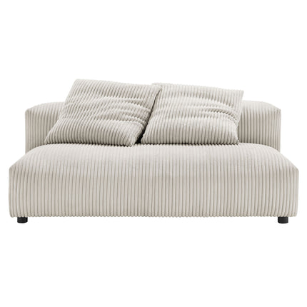 Modway EEI-7030 Solace Modular Corduroy Upholstered Armless Loveseat and Ottoman Set - Plaza Home Decor