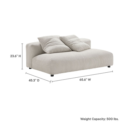 Modway EEI-6890 Solace Modular Corduroy Upholstered Armless Loveseat - Plaza Home Decor