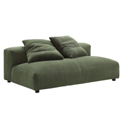 Modway EEI-7032 Solace 4-Piece Modular Corduroy Upholstered Sectional Sofa With Ottoman - Plaza Home Decor