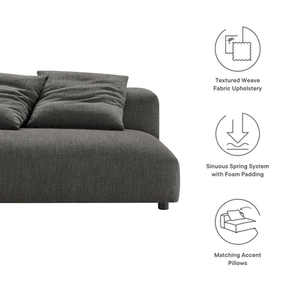 Modway EEI-6891 Solace Modular Upholstered Fabric Armless Loveseat - Plaza Home Decor