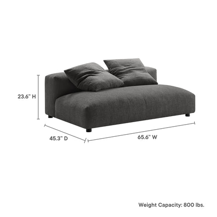 Modway EEI-6891 Solace Modular Upholstered Fabric Armless Loveseat - Plaza Home Decor