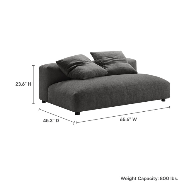 Modway EEI-6891 Solace Modular Upholstered Fabric Armless Loveseat - Plaza Home Decor