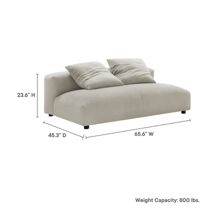 Modway EEI-6891 Solace Modular Upholstered Fabric Armless Loveseat - Plaza Home Decor