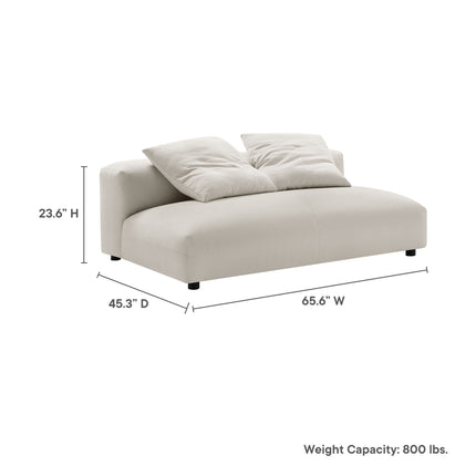 Modway EEI-6891 Solace Modular Upholstered Fabric Armless Loveseat - Plaza Home Decor