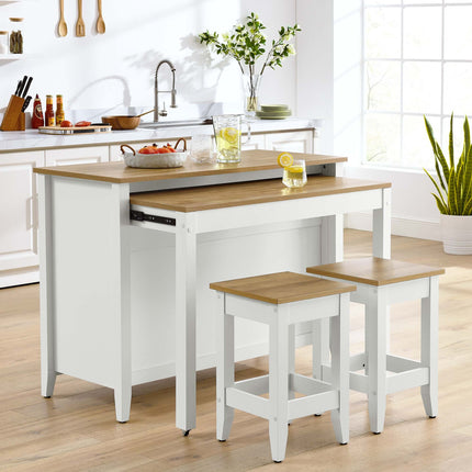 Modway EEI-6894 Garland 3-Piece Kitchen Island and Stool Set Modway