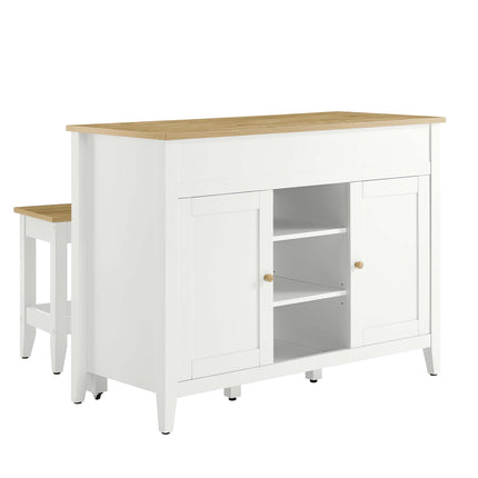Modway EEI-6894 Garland 3-Piece Kitchen Island and Stool Set Modway