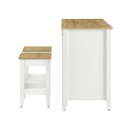 Modway EEI-6894 Garland 3-Piece Kitchen Island and Stool Set Modway