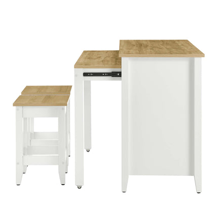 Modway EEI-6894 Garland 3-Piece Kitchen Island and Stool Set Modway