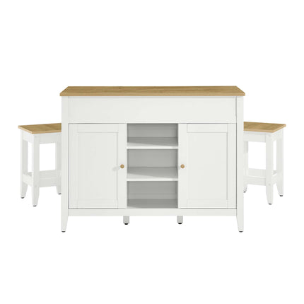 Modway EEI-6894 Garland 3-Piece Kitchen Island and Stool Set Modway