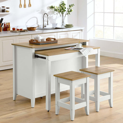 Modway EEI-6895 Farmstead 3-Piece Kitchen Island and Stool Set Modway