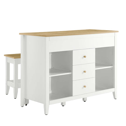 Modway EEI-6895 Farmstead 3-Piece Kitchen Island and Stool Set Modway