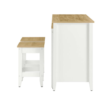 Modway EEI-6895 Farmstead 3-Piece Kitchen Island and Stool Set Modway
