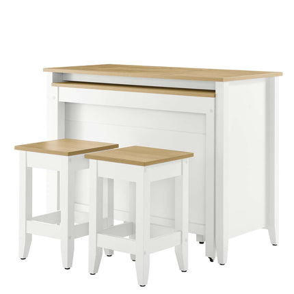 Modway EEI-6895 Farmstead 3-Piece Kitchen Island and Stool Set Modway