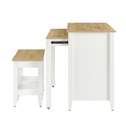 Modway EEI-6895 Farmstead 3-Piece Kitchen Island and Stool Set Modway
