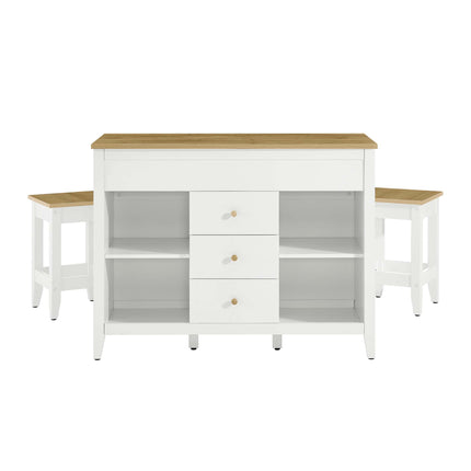 Modway EEI-6895 Farmstead 3-Piece Kitchen Island and Stool Set Modway
