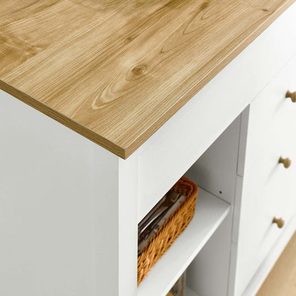 Modway EEI-6895 Farmstead 3-Piece Kitchen Island and Stool Set Modway