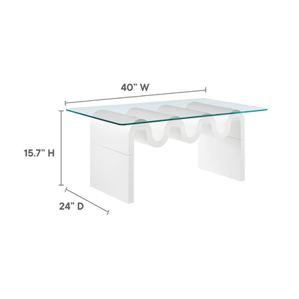 Modway EEI-6900 Ondine Glass Top Coffee Table Modway