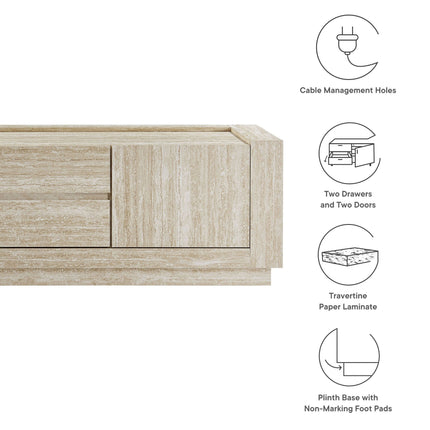 Modway EEI-6907 Hollis 59" Travertine TV Stand Modway
