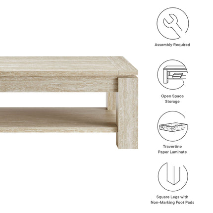 Modway EEI-6908 Hollis Travertine Coffee Table Modway