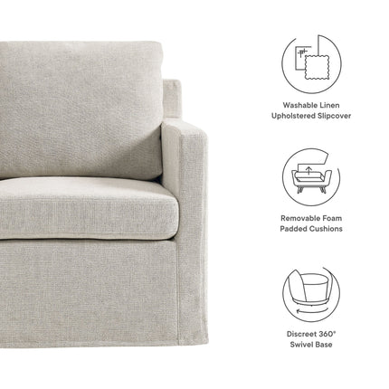 Modway EEI-6910 Serene Fabric Slipcovered Swivel Armchair Modway