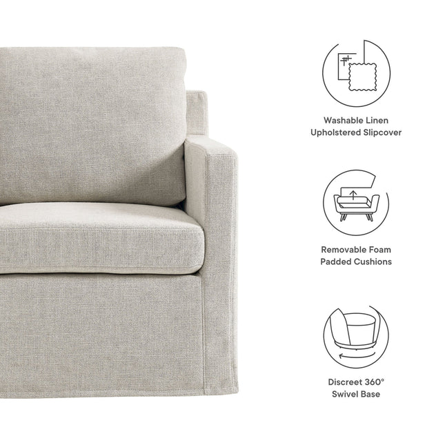 Modway EEI-6910 Serene Fabric Slipcovered Swivel Armchair Modway