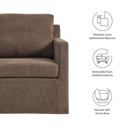 Modway EEI-6910 Serene Fabric Slipcovered Swivel Armchair Modway