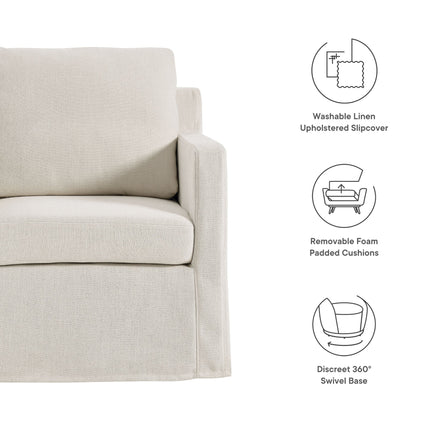 Modway EEI-6910 Serene Fabric Slipcovered Swivel Armchair Modway