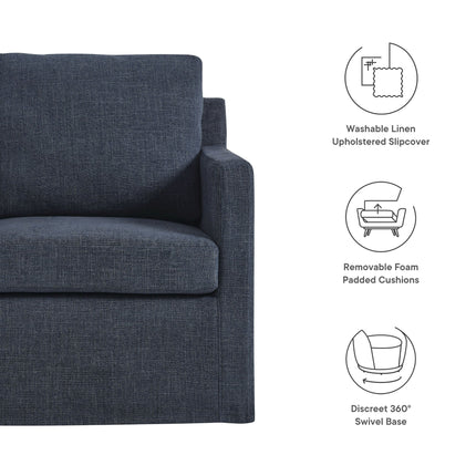 Modway EEI-6910 Serene Fabric Slipcovered Swivel Armchair Modway