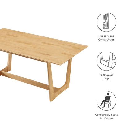 Modway EEI-6914 Solara 71" Rectangle Wood Dining Table - Plaza Home Decor