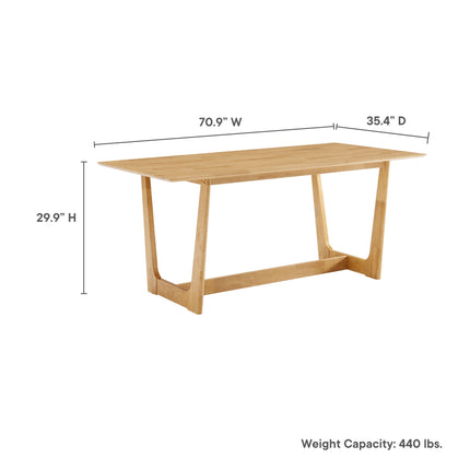 Modway EEI-6914 Solara 71" Rectangle Wood Dining Table - Plaza Home Decor