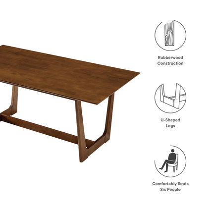 Modway EEI-6914 Solara 71" Rectangle Wood Dining Table - Plaza Home Decor