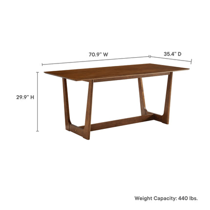 Modway EEI-7075 Solara 7-Piece Wood Dining Set with Vegan Leather Armchairs - Plaza Home Decor