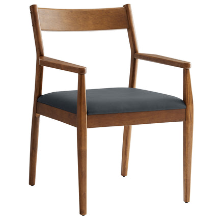Modway EEI-6915 Solara Vegan Leather Wood Dining Armchairs Set of 2 - Plaza Home Decor