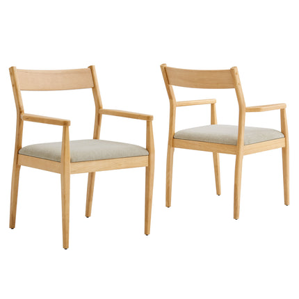 Modway EEI-7076 Solara 7-Piece Wood Dining Set with Fabric Upholstered Armchairs - Plaza Home Decor
