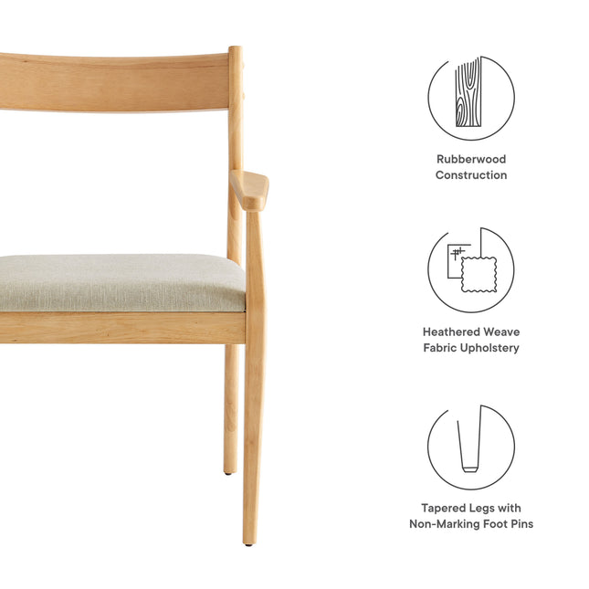 Modway EEI-6916 Solara Fabric Wood Dining Armchairs Set of 2 - Plaza Home Decor