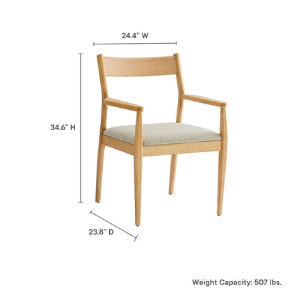 Modway EEI-6916 Solara Fabric Wood Dining Armchairs Set of 2 - Plaza Home Decor