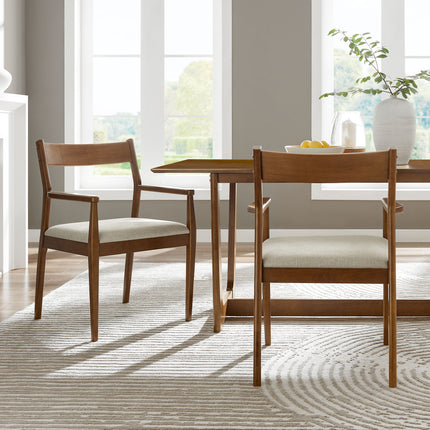 Modway EEI-6916 Solara Fabric Wood Dining Armchairs Set of 2 - Plaza Home Decor