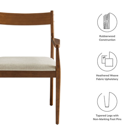 Modway EEI-6916 Solara Fabric Wood Dining Armchairs Set of 2 - Plaza Home Decor