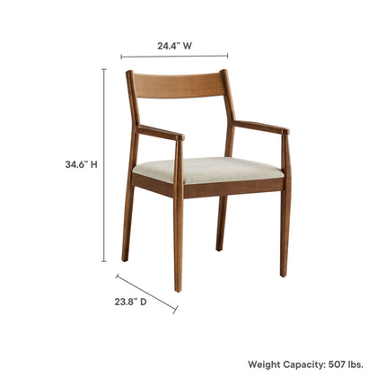 Modway EEI-6916 Solara Fabric Wood Dining Armchairs Set of 2 - Plaza Home Decor