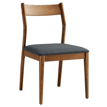 Modway EEI-6917 Solara Vegan Leather Wood Dining Side Chairs Set of 2 - Plaza Home Decor