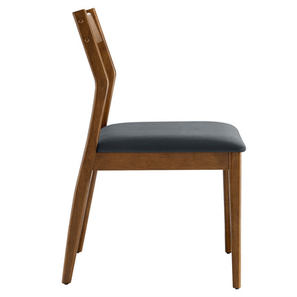 Modway EEI-7078 Solara 7-Piece Wood Dining Set with Vegan Leather Side Chairs - Plaza Home Decor