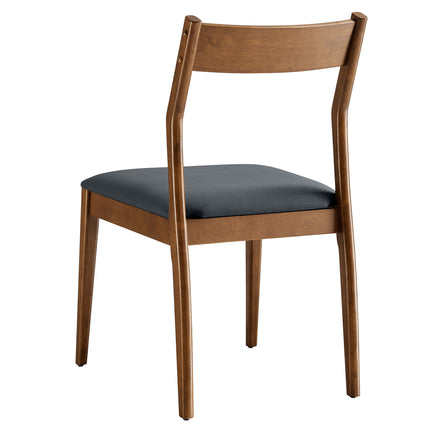 Modway EEI-6917 Solara Vegan Leather Wood Dining Side Chairs Set of 2 - Plaza Home Decor