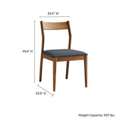 Modway EEI-7078 Solara 7-Piece Wood Dining Set with Vegan Leather Side Chairs - Plaza Home Decor