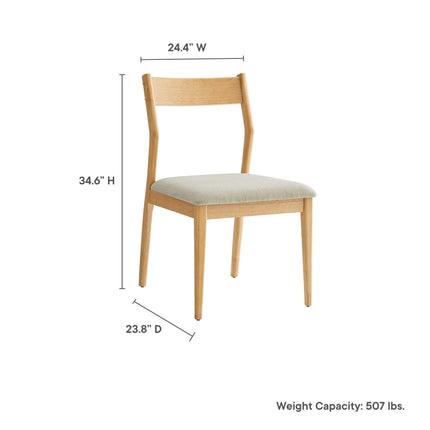 Modway EEI-7079 Solara 7-Piece Wood Dining Set with Fabric Upholstered Side Chairs - Plaza Home Decor