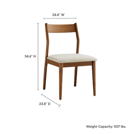 Modway EEI-7076 Solara 7-Piece Wood Dining Set with Fabric Upholstered Armchairs - Plaza Home Decor