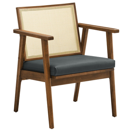 Modway EEI-6921 Thera Vegan Leather and Cane Accent Armchairs Set of 2 - Plaza Home Decor