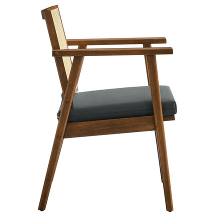 Modway EEI-6921 Thera Vegan Leather and Cane Accent Armchairs Set of 2 - Plaza Home Decor