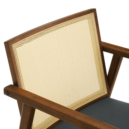 Modway EEI-6921 Thera Vegan Leather and Cane Accent Armchairs Set of 2 - Plaza Home Decor